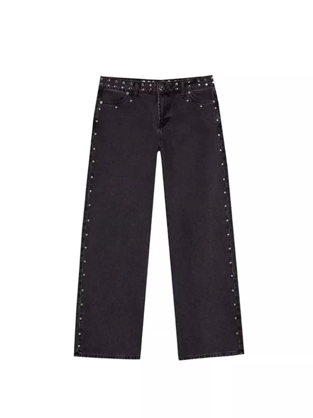 Leopard Star Patches Wide Leg Jeans