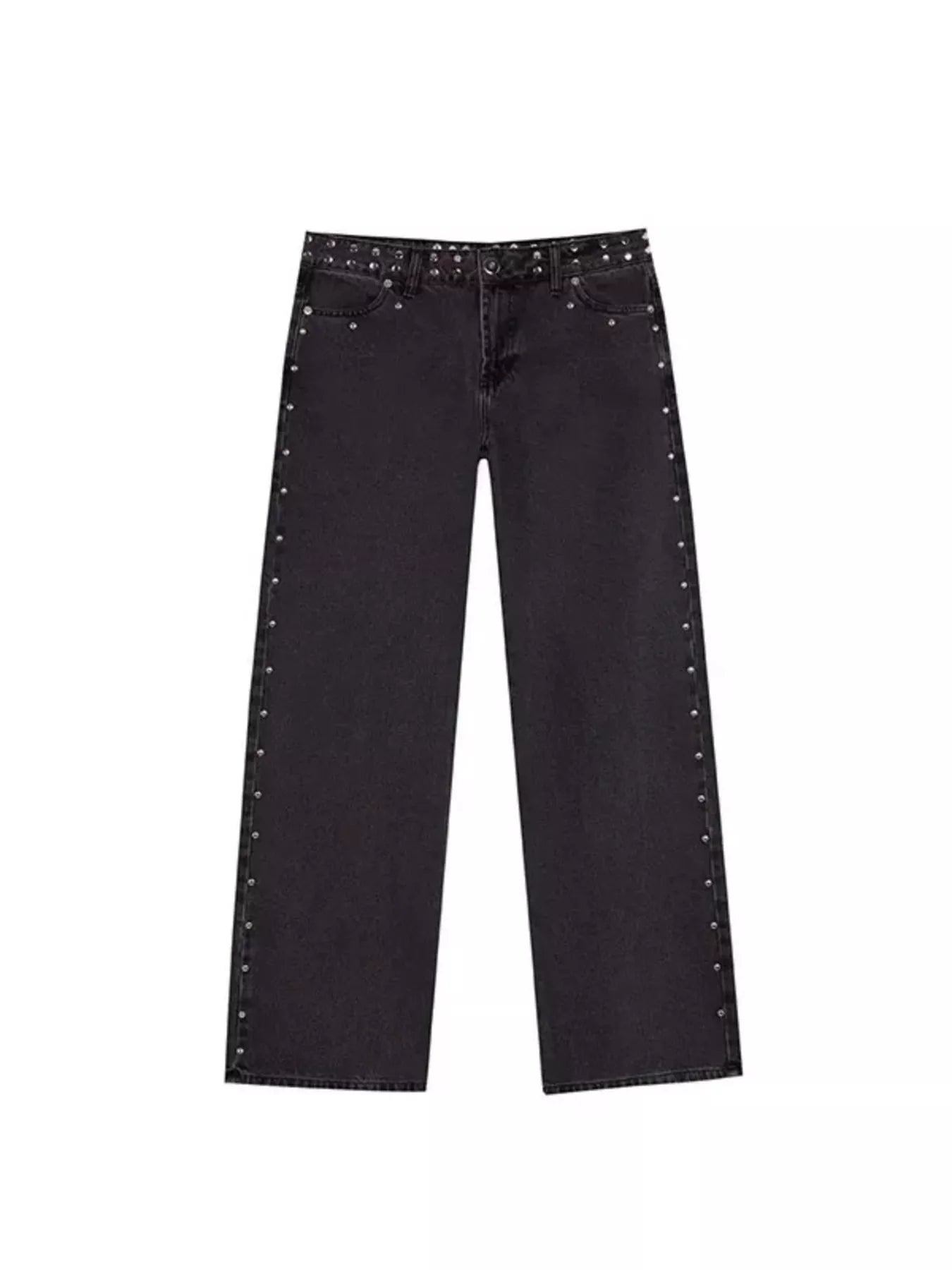 Leopard Star Patches Wide Leg Jeans