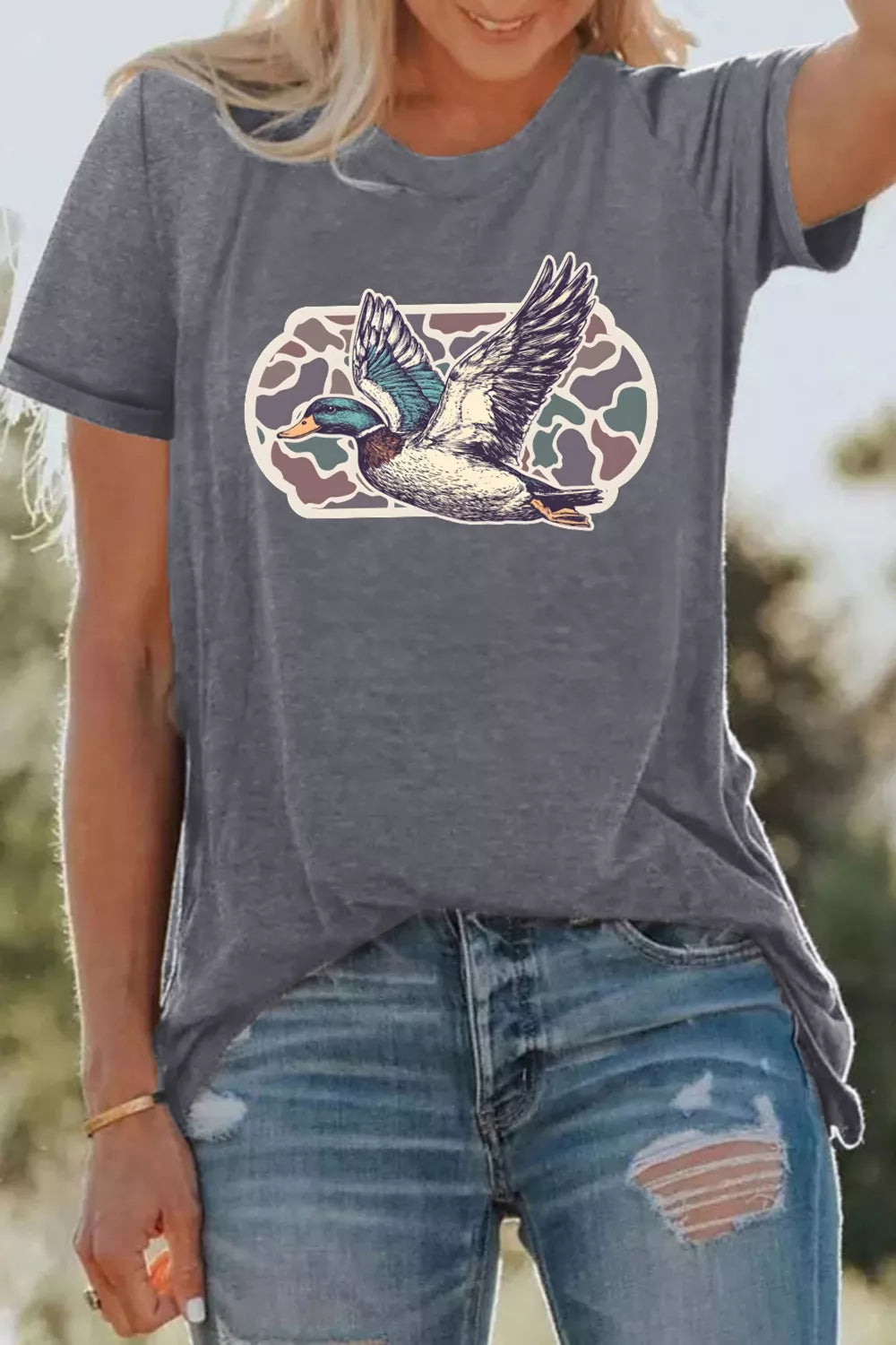Graphic Round Neck Short Sleeve T-Shirt