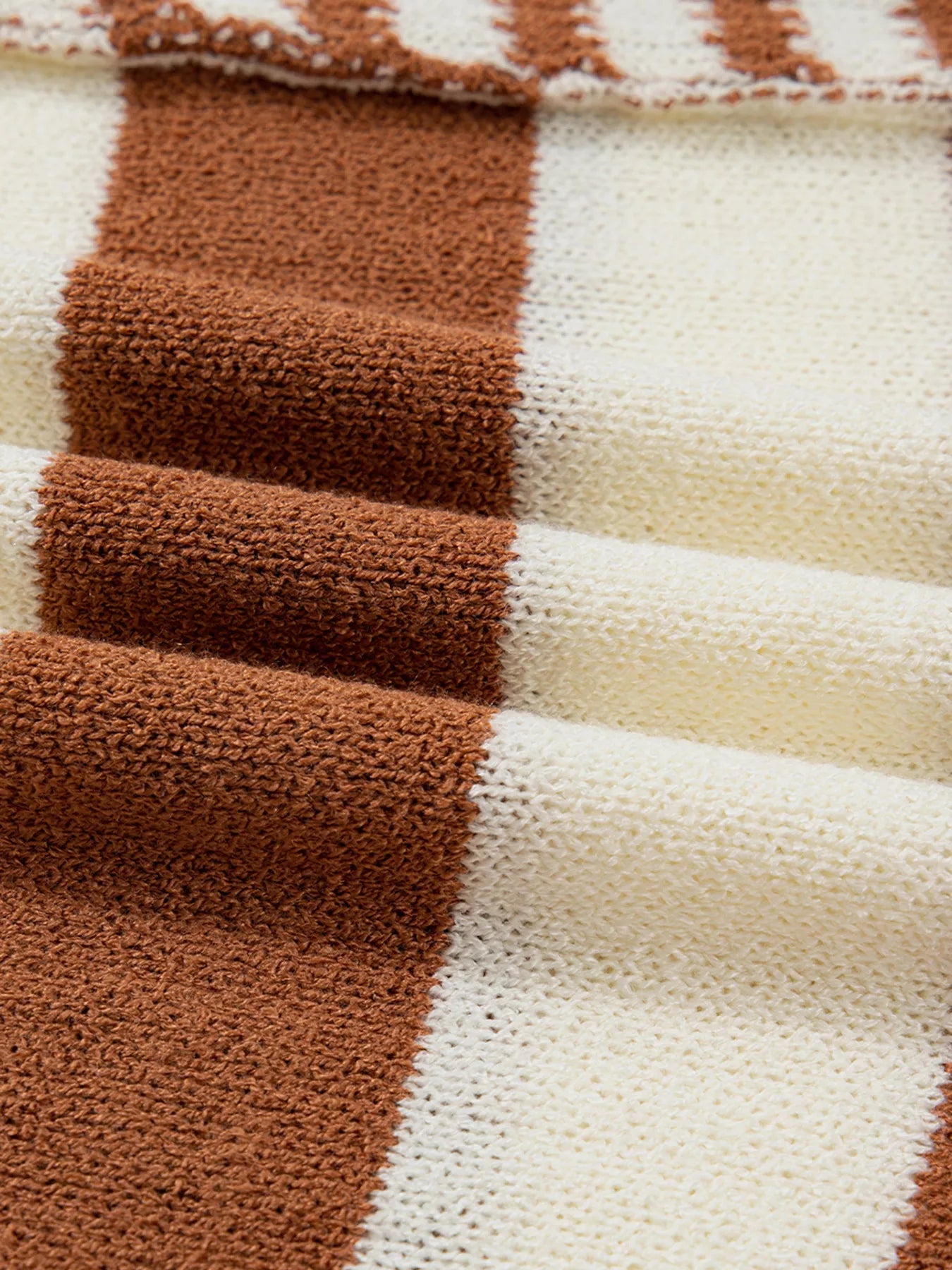 Stripe Drop Shoulder Sleeve Patchwork Baggy Sweater