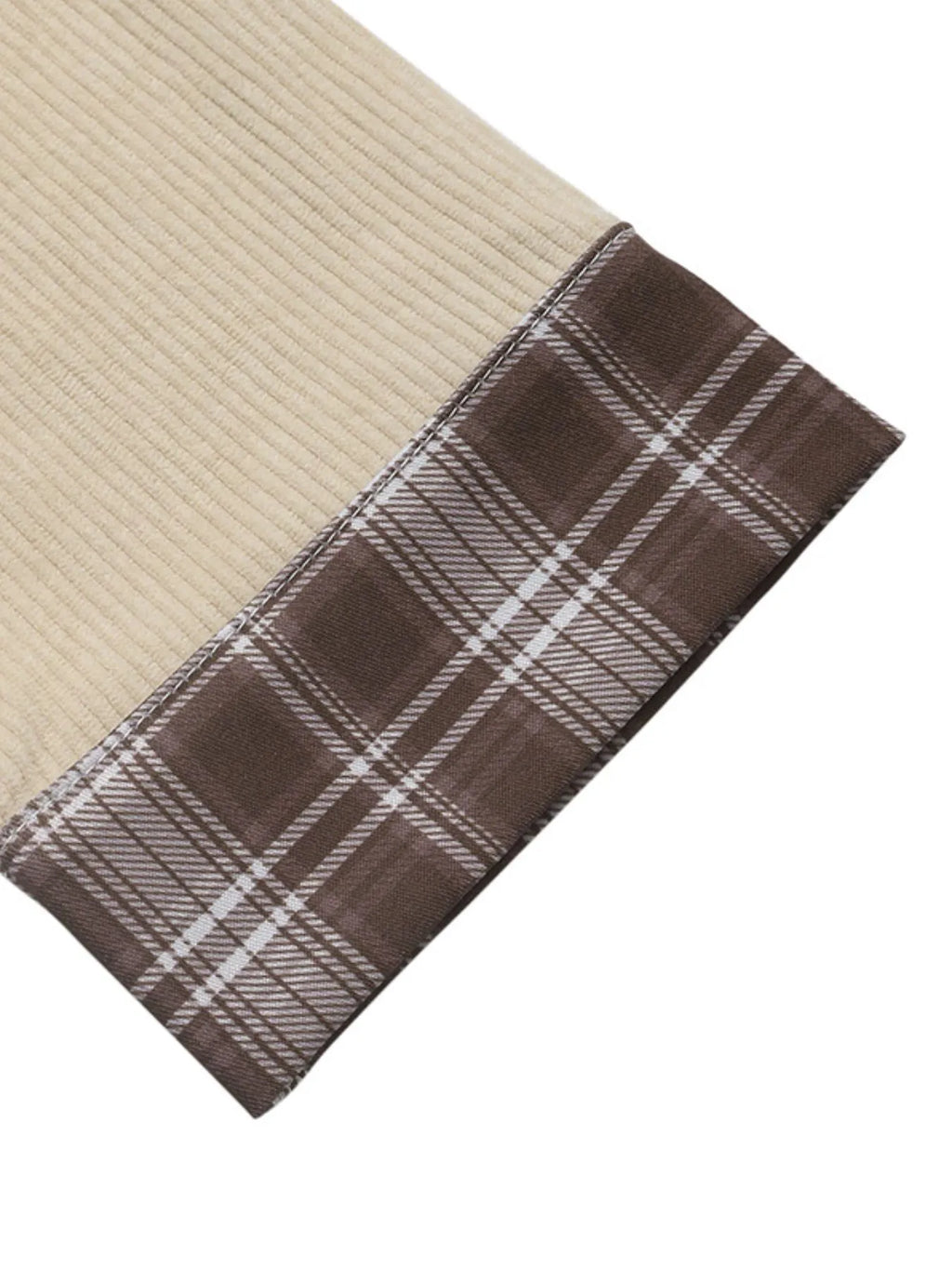 Plaid Hem Button Up Long Sleeve Shacket