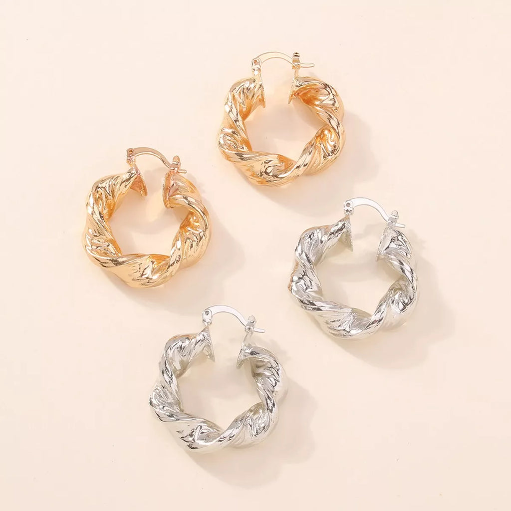 Textured Hoop Earrings
