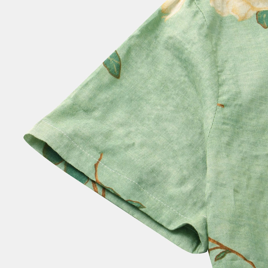 Men's Plus Size Floral Print Short Sleeve Button Down Shirt