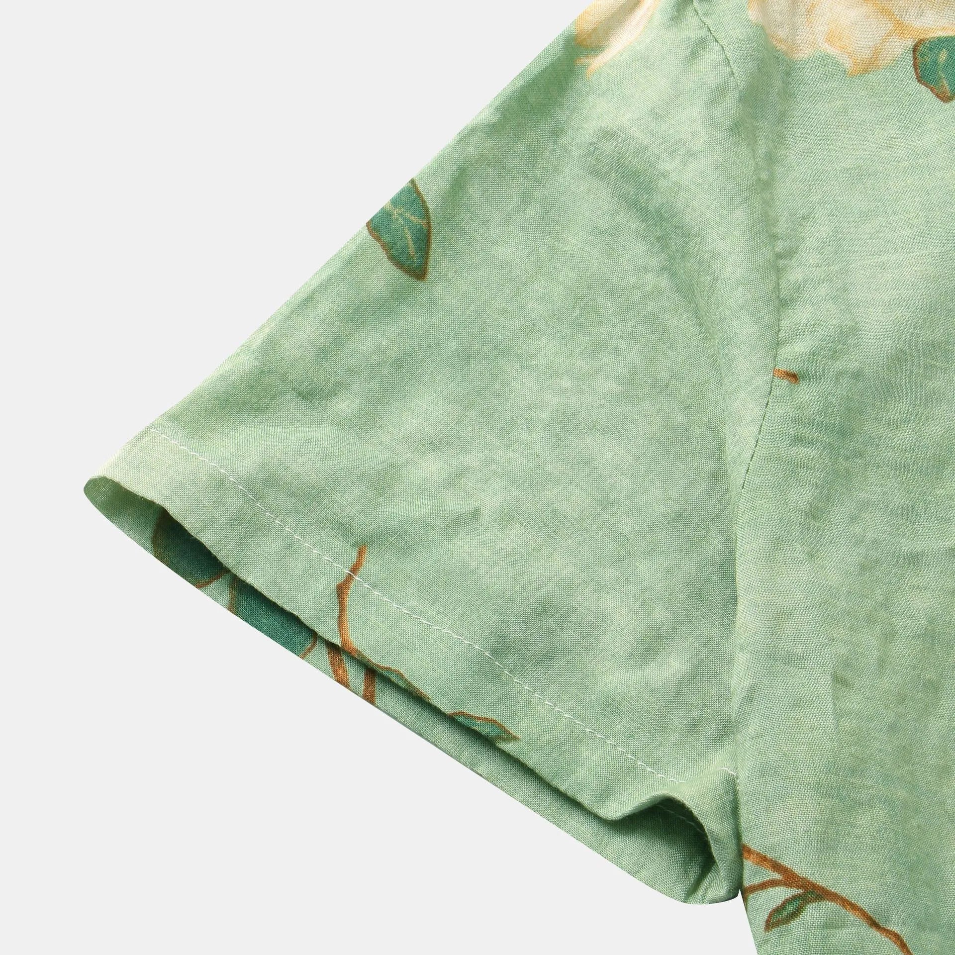 Men's Plus Size Floral Print Short Sleeve Button Down Shirt