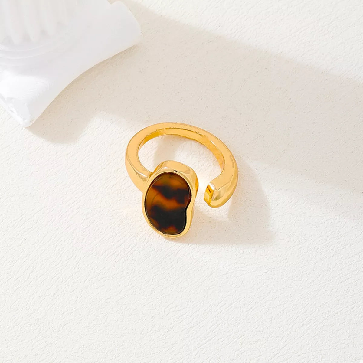 18K Gold-Plated Oval Open Ring