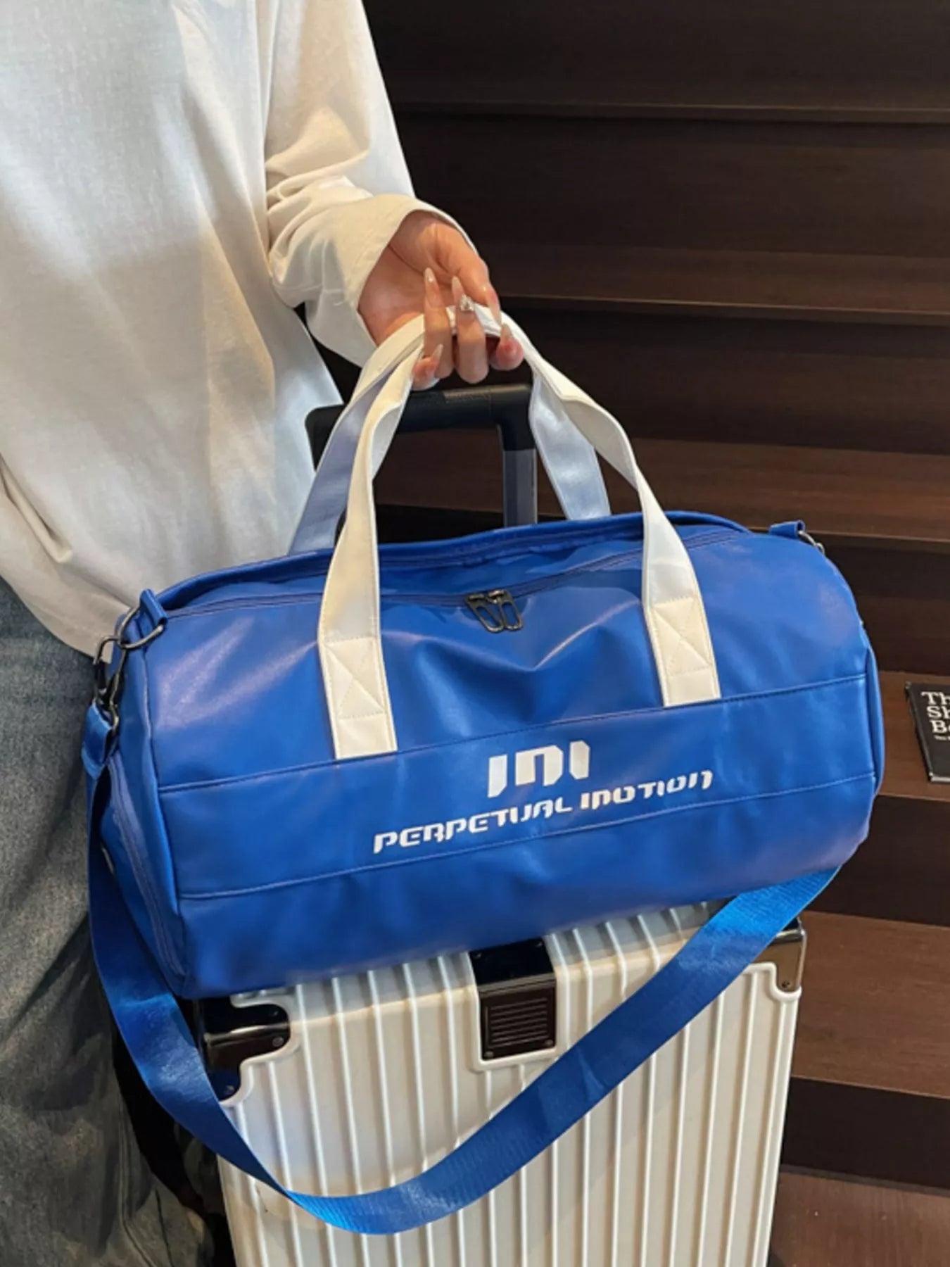 Sporty Duffel Bag with Shoulder Strap