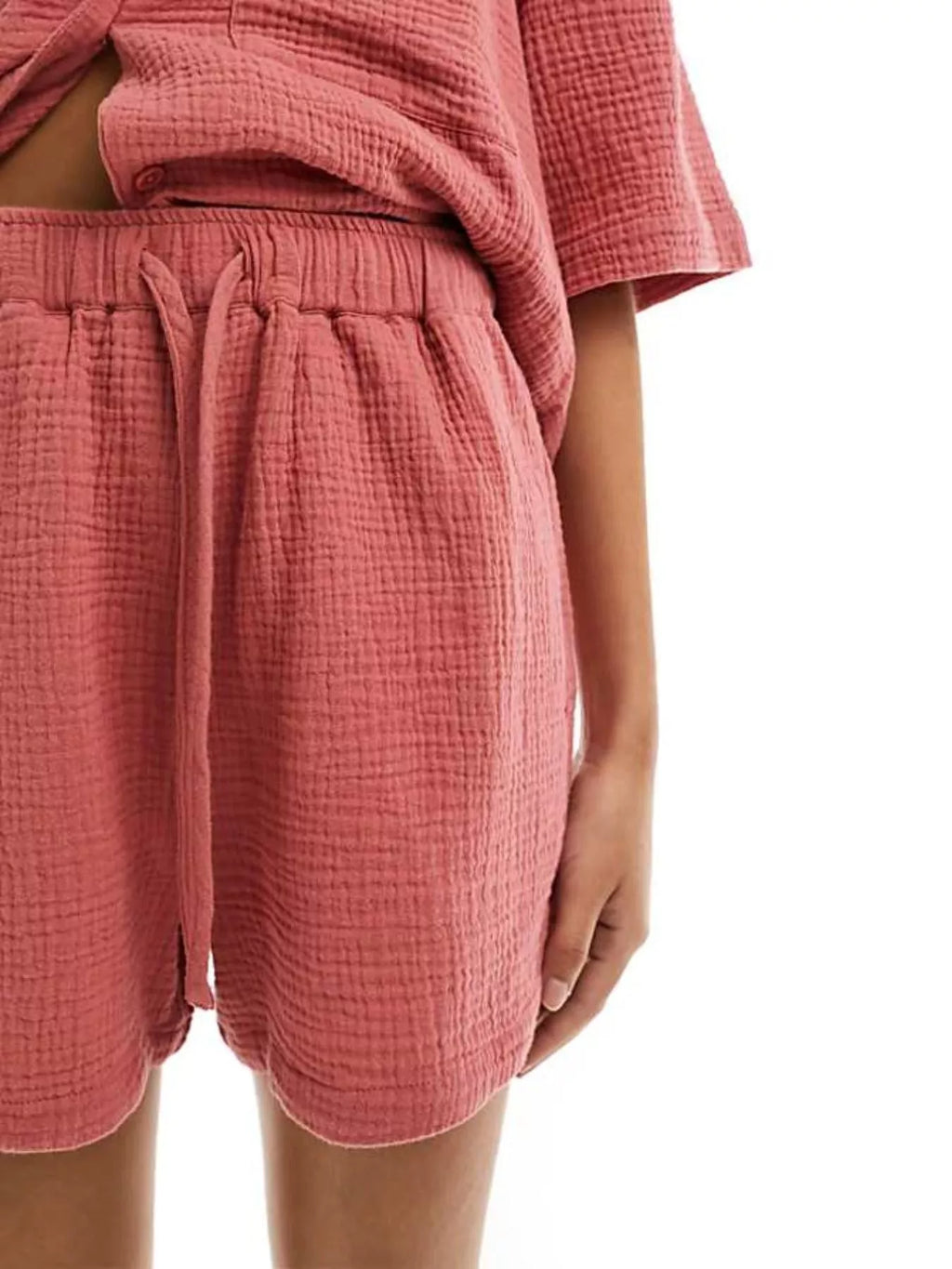 Relaxed Fit Button Up Shirt & Shorts Set