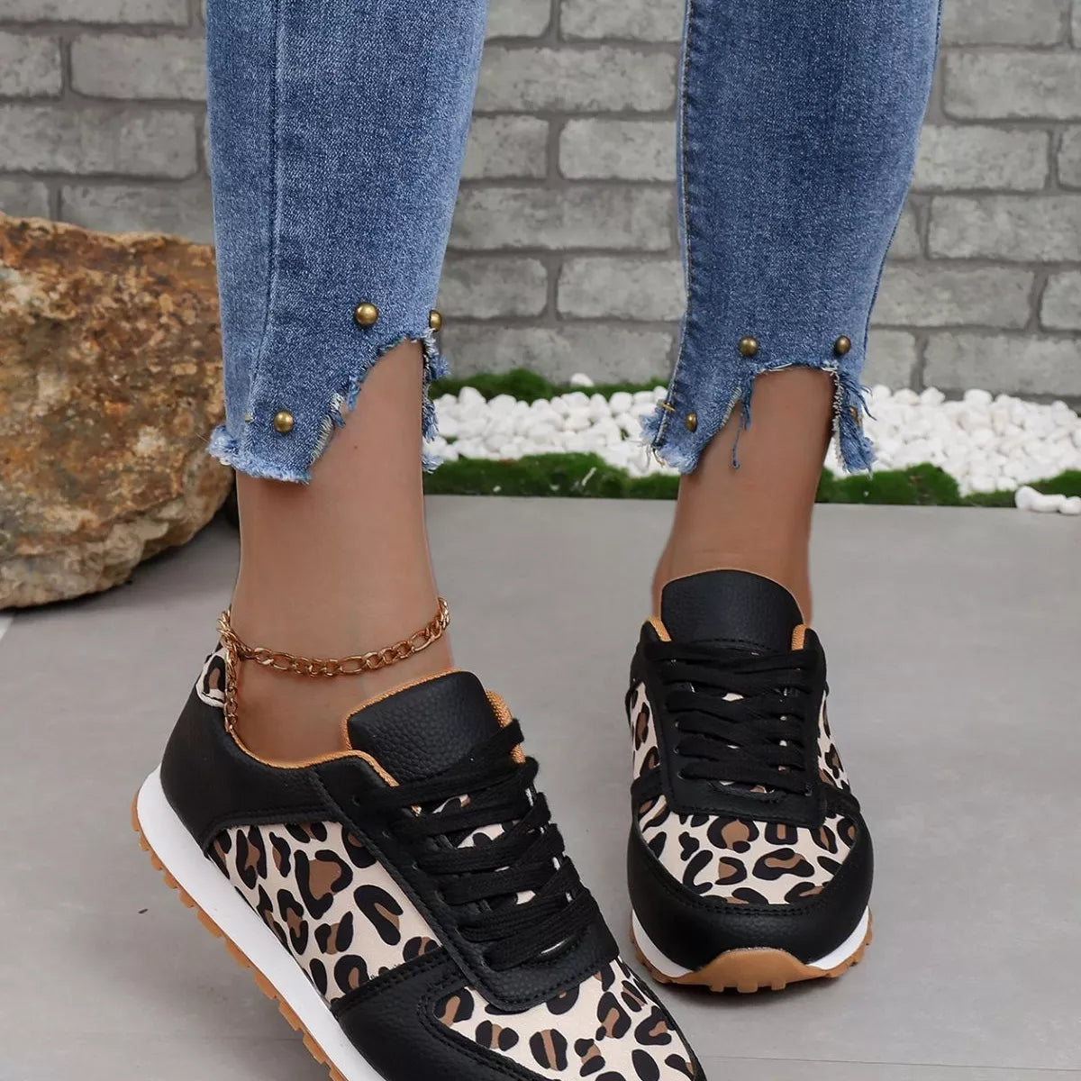 Leopard Print Casual Sneakers