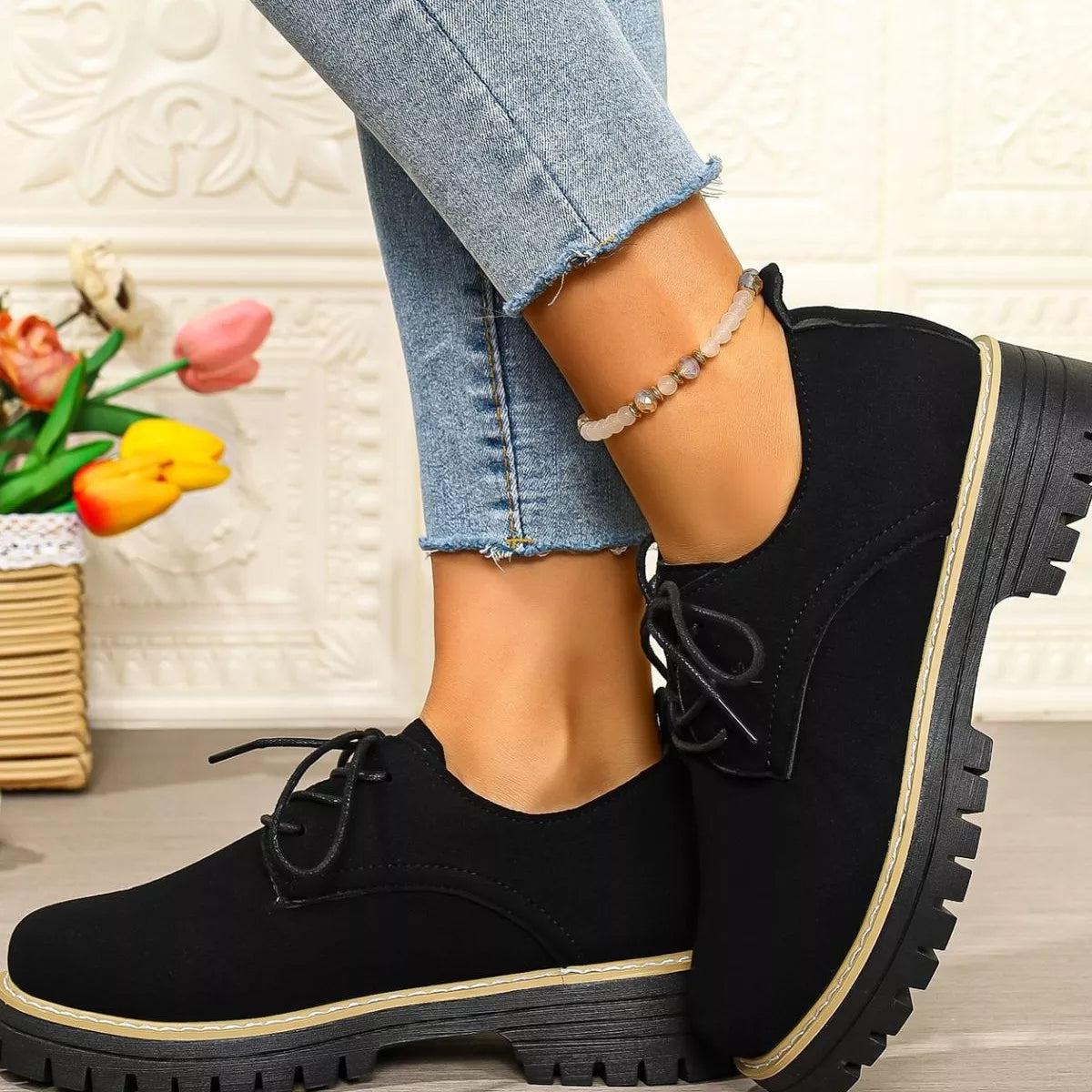 Lace-Up Platform Loafers