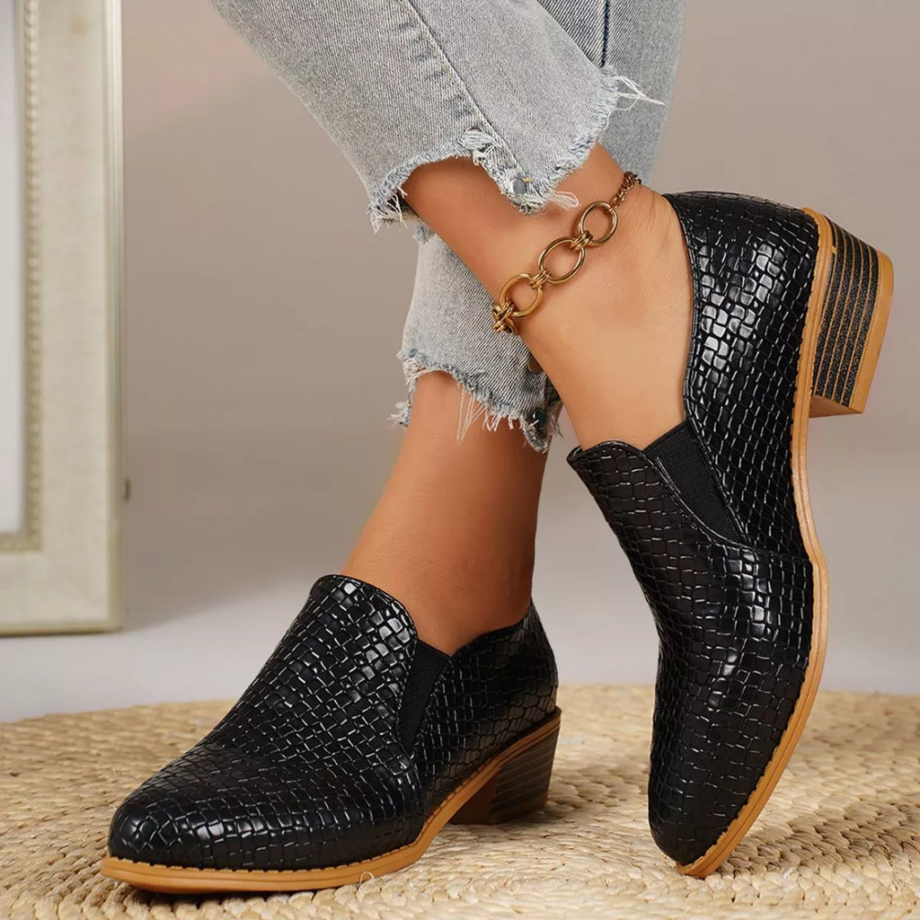 Point Toe Block Heels Loafers