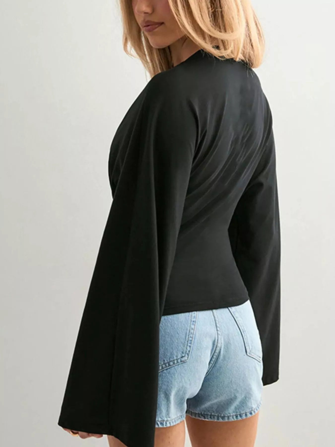 Full Size Long Sleeve Fitted T-Shirt Plus Size