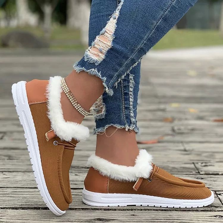 Cozy Plush-Lined Flats Slip-Ons
