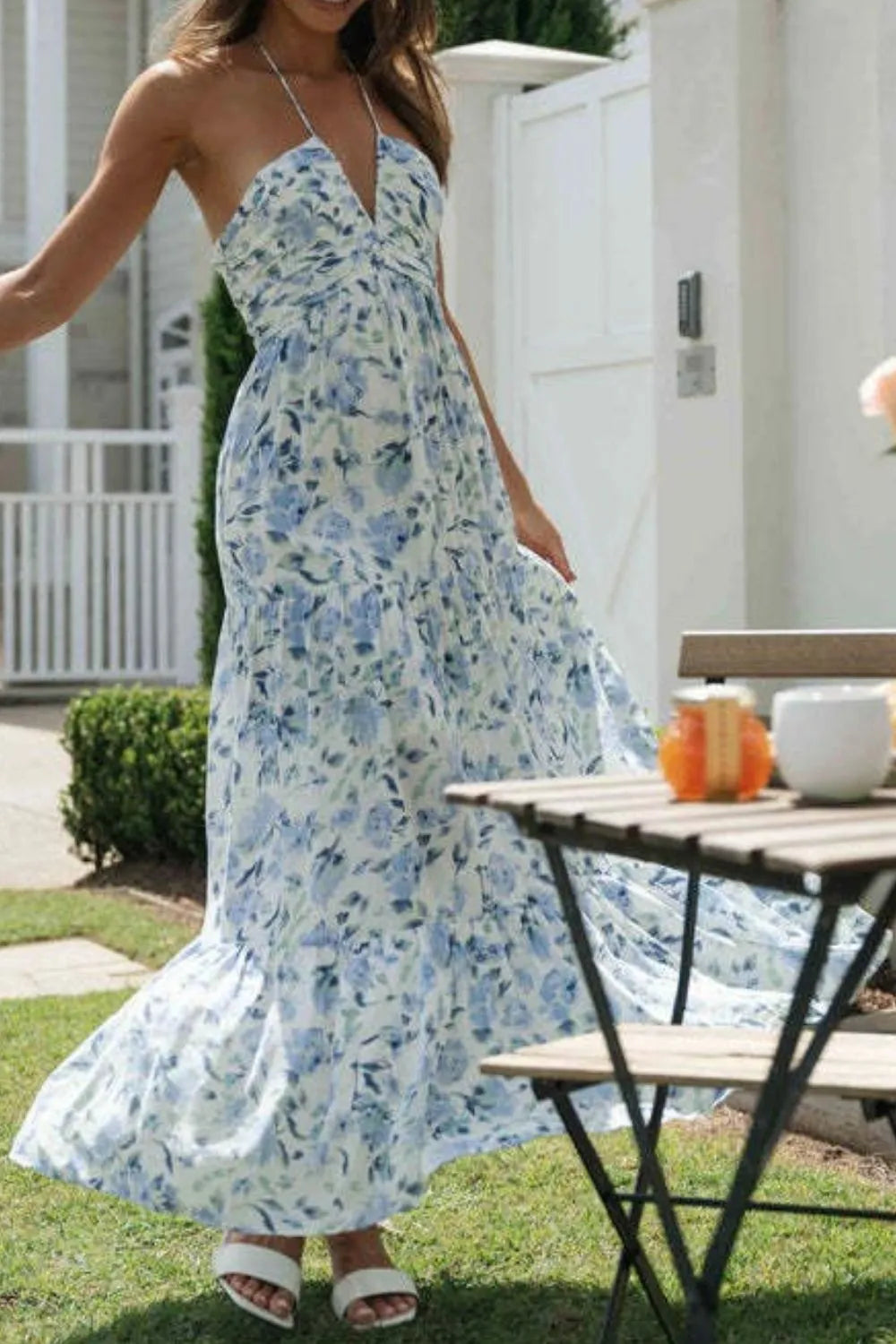 Printed Halter Neck Cami Dress