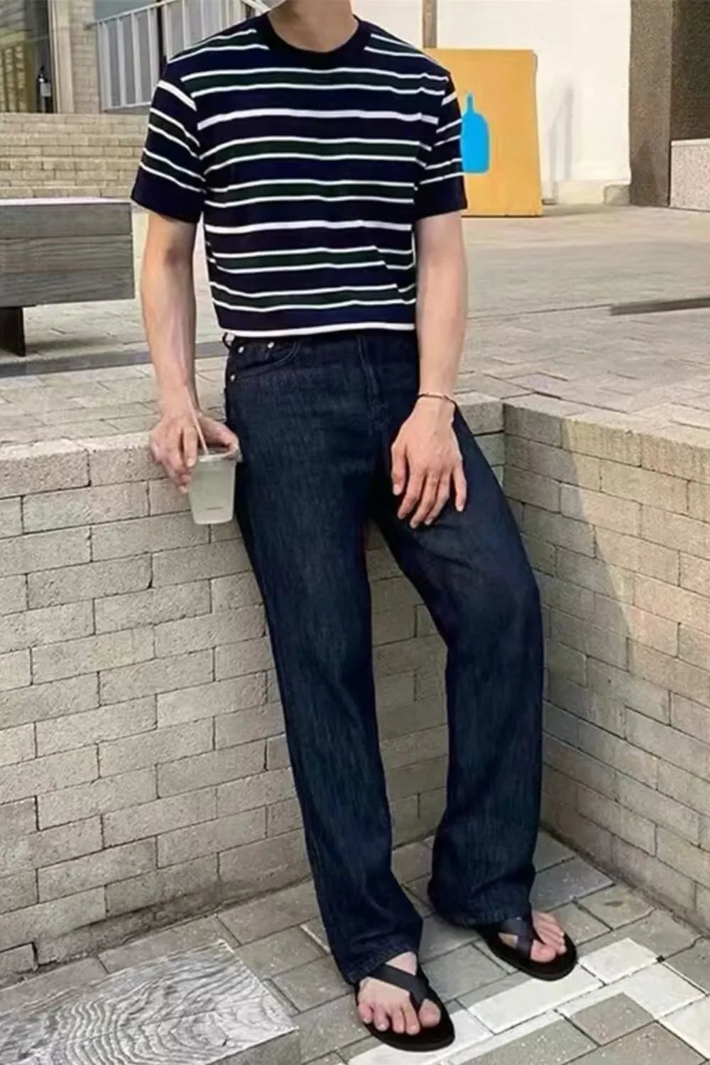 Men's Plus Size Casual Striped Short Sleeve T-Shirt