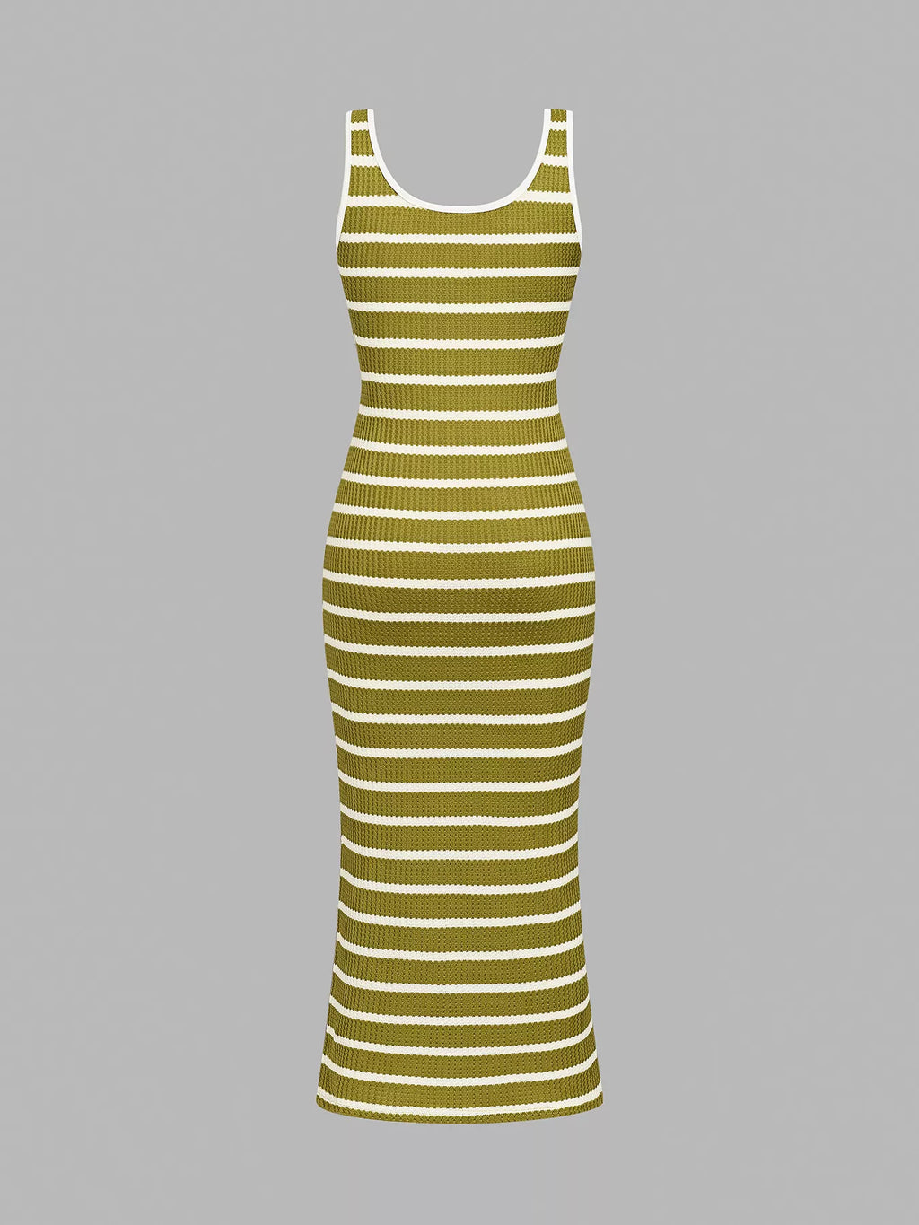 Striped Bodycon Knit Midi Dress