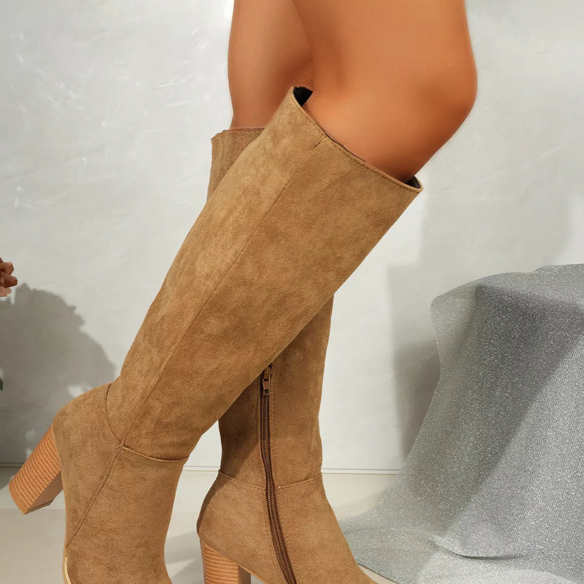 Point Toe Block Heels Boots