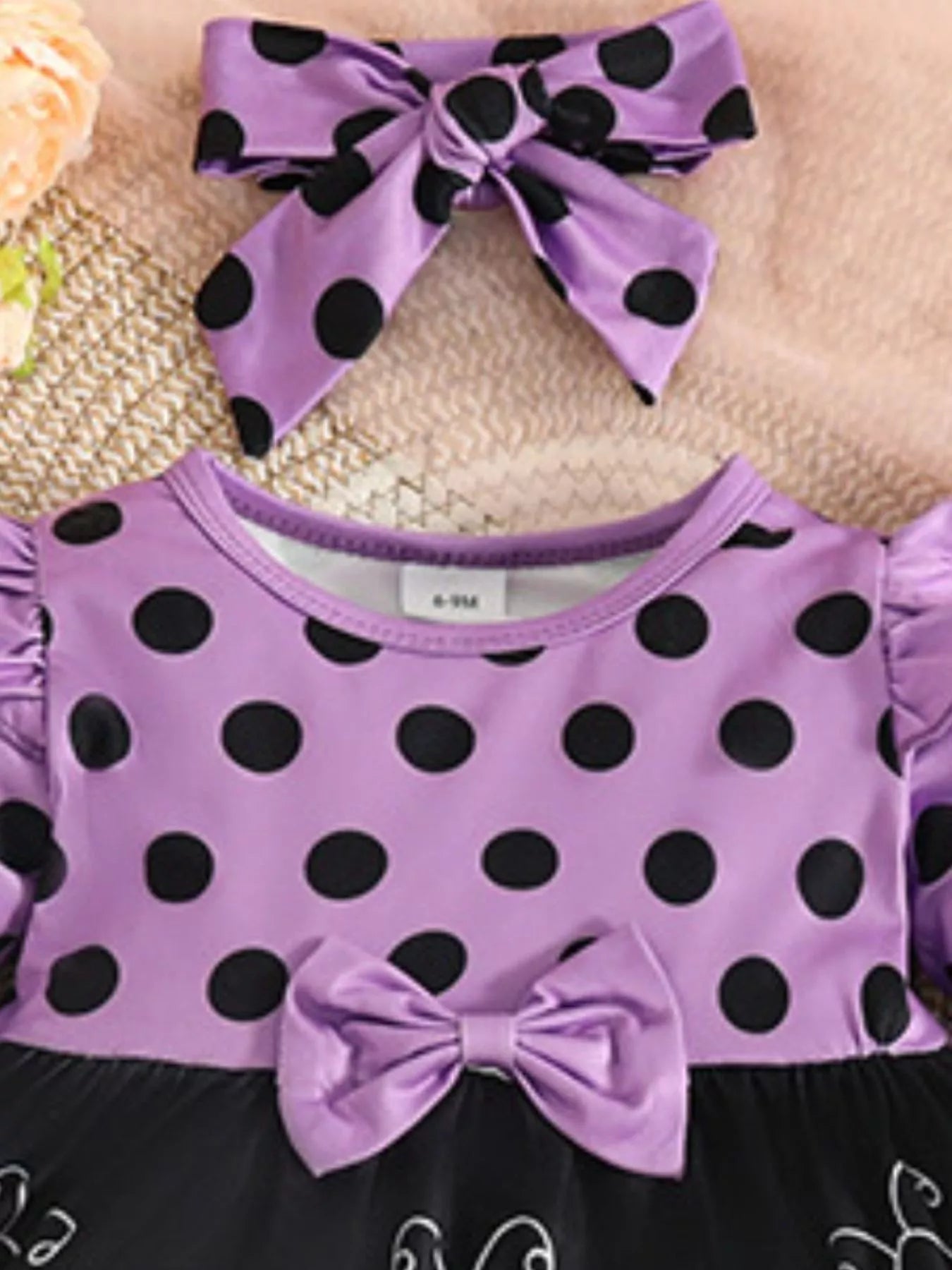 Children's Ladybug Print Ruffle Trim Top and Pants Set