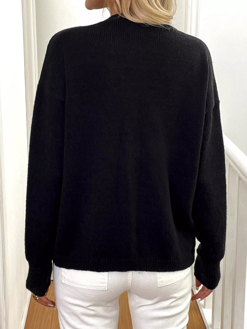 Button-Down V-Neck Cardigan