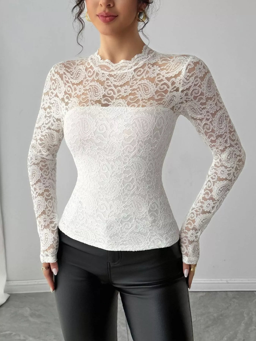 Lace Long Sleeve Top