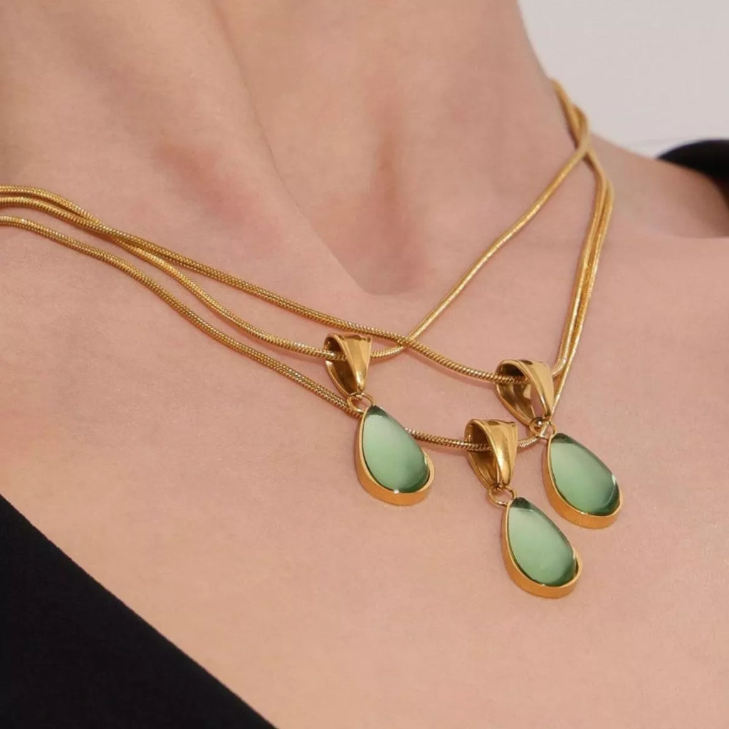 Stainless Steel Teardrop Necklace