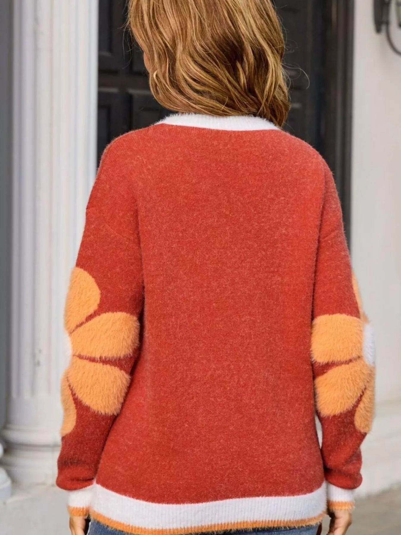 Flower Round Neck Sweater