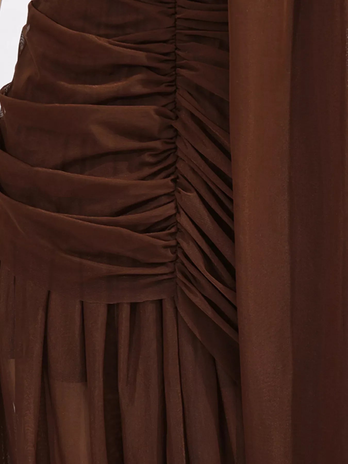One-Shoulder Flowy Mesh Dress