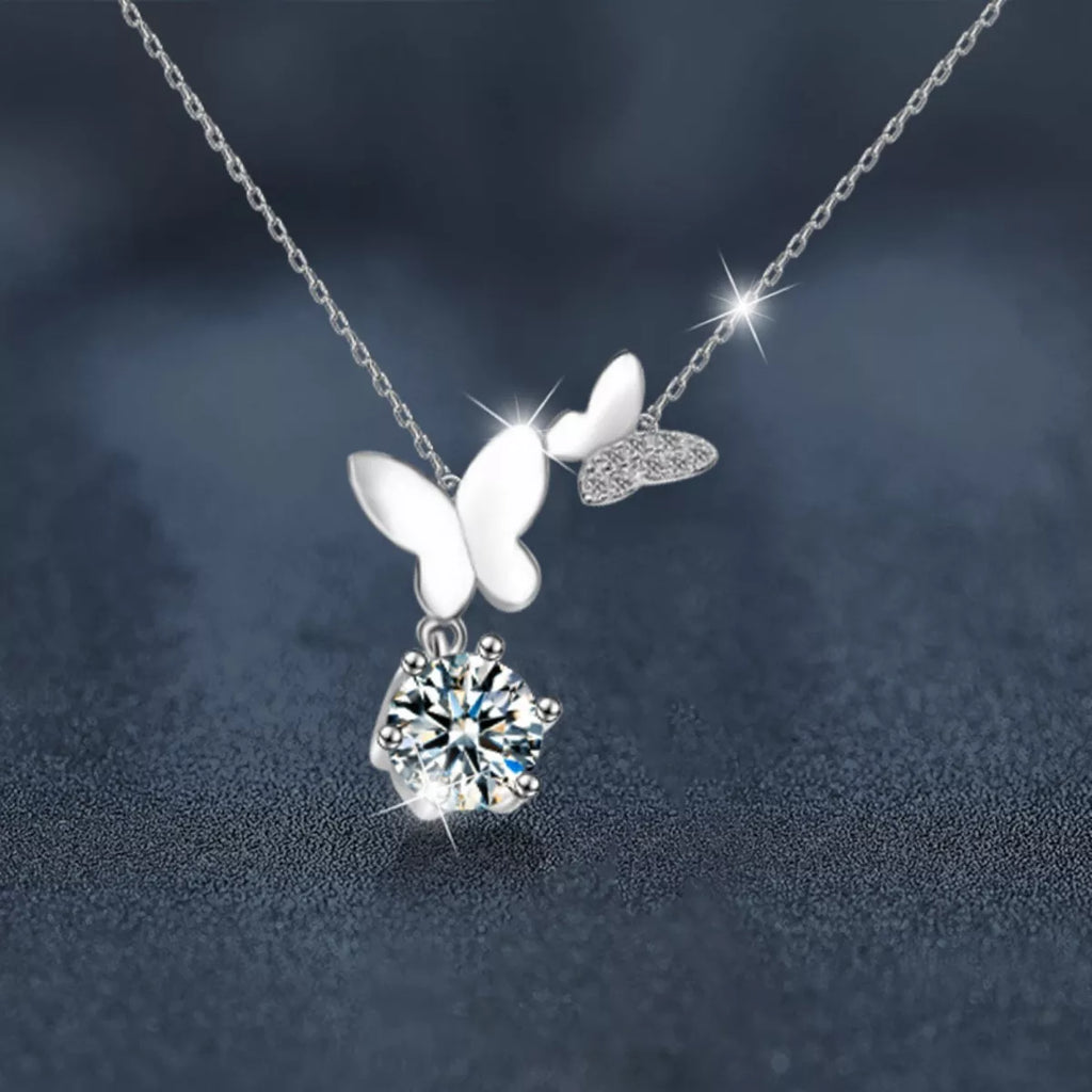 1 Carat Moissanite 925 Sterling Silver Pendant Necklace