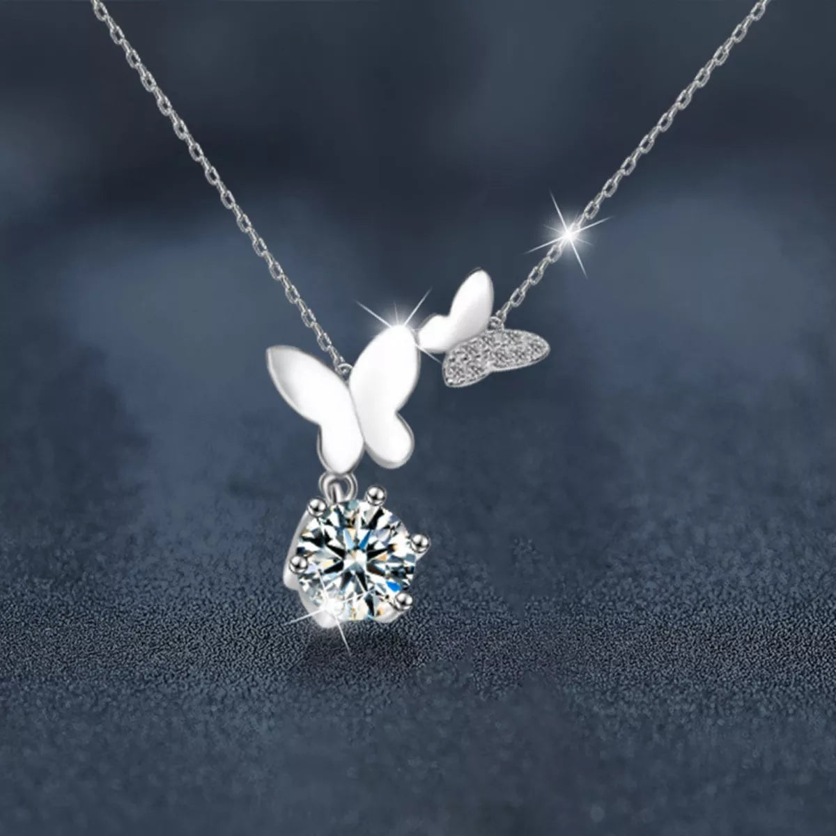1 Carat Moissanite 925 Sterling Silver Pendant Necklace