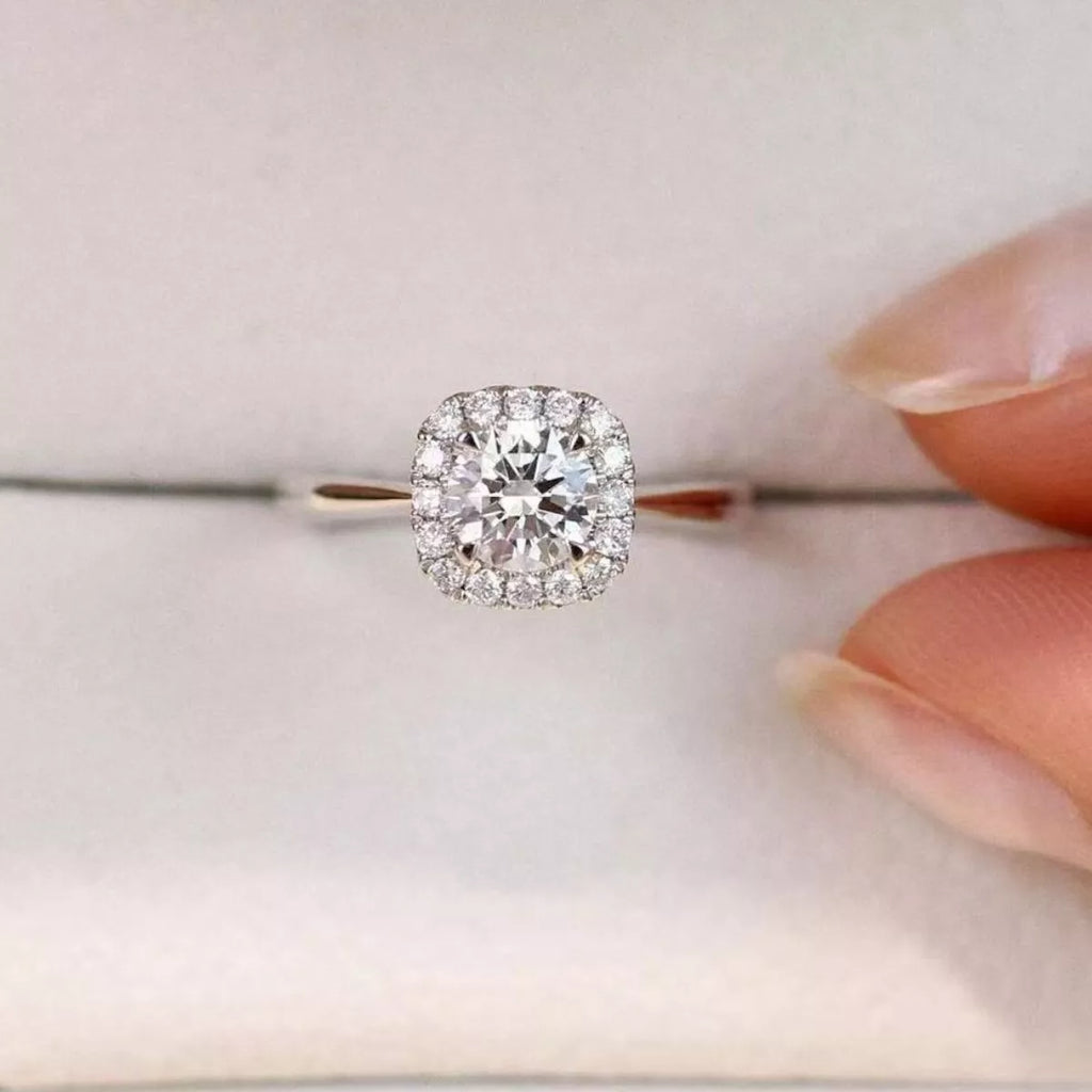 1 Carat 925 Sterling Silver Moissanite Square Ring