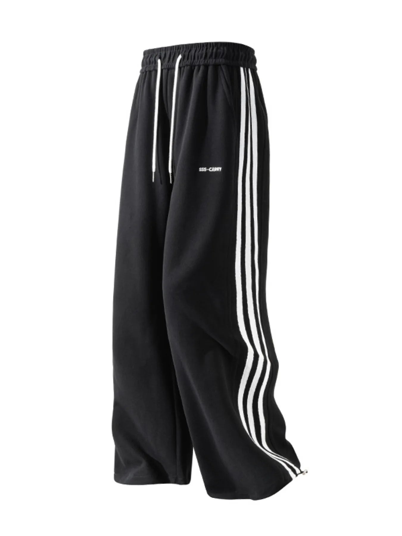 Men's Plus Size Relaxed Fit Pants with Side Stripes