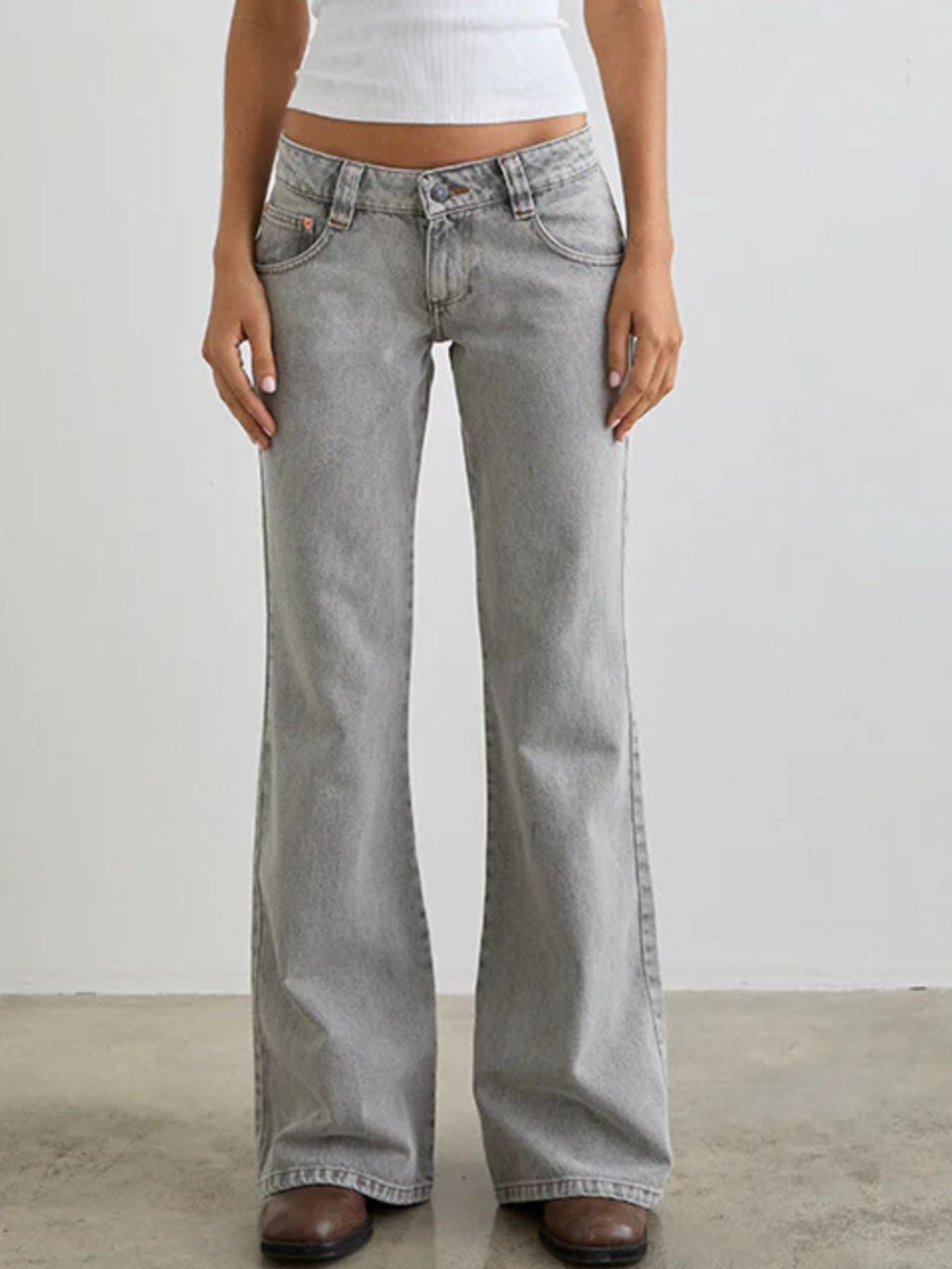 Low Rise Flare Leg Jeans
