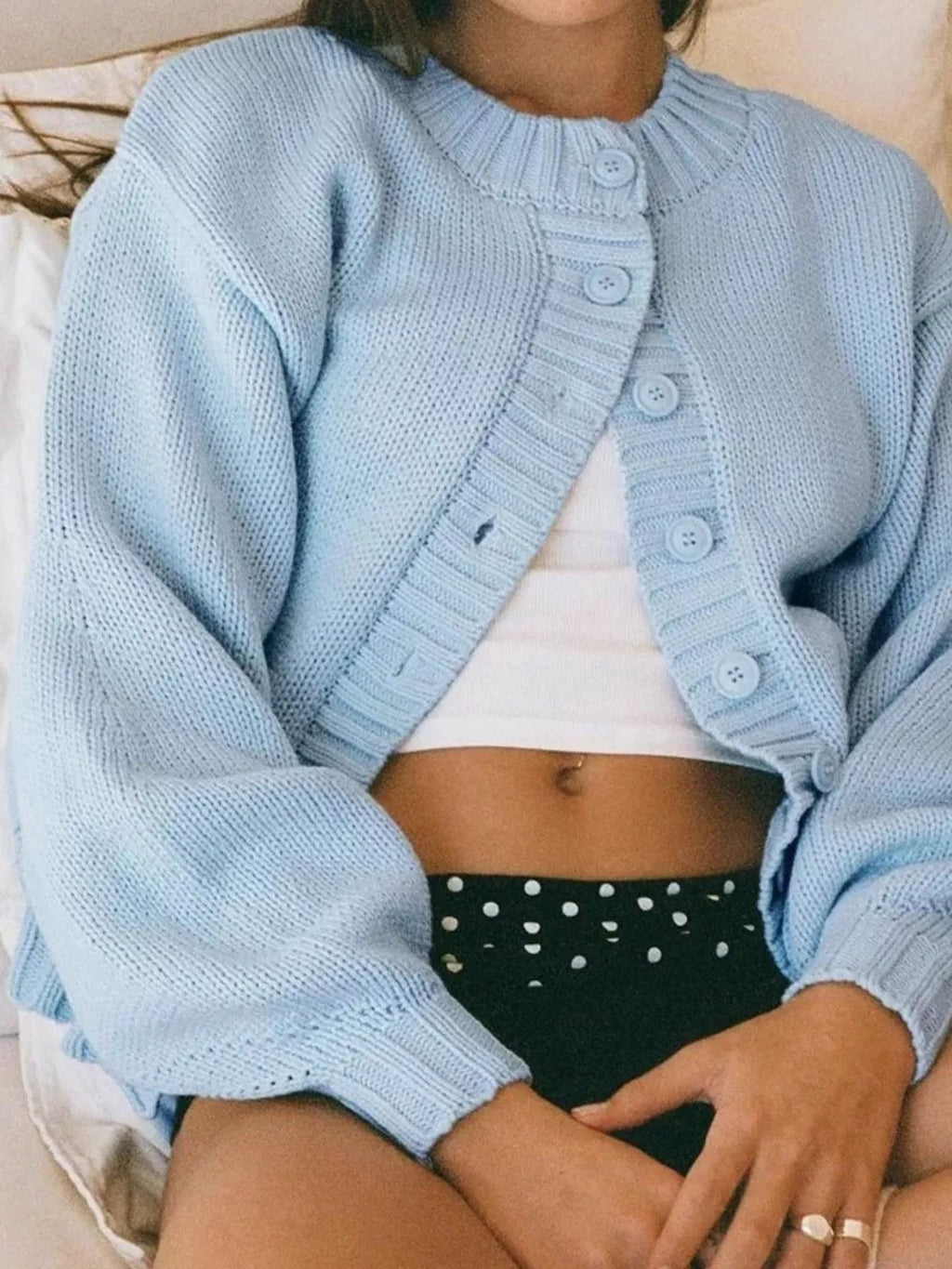 Full Size Button-Down Knit Cardigan Plus Size