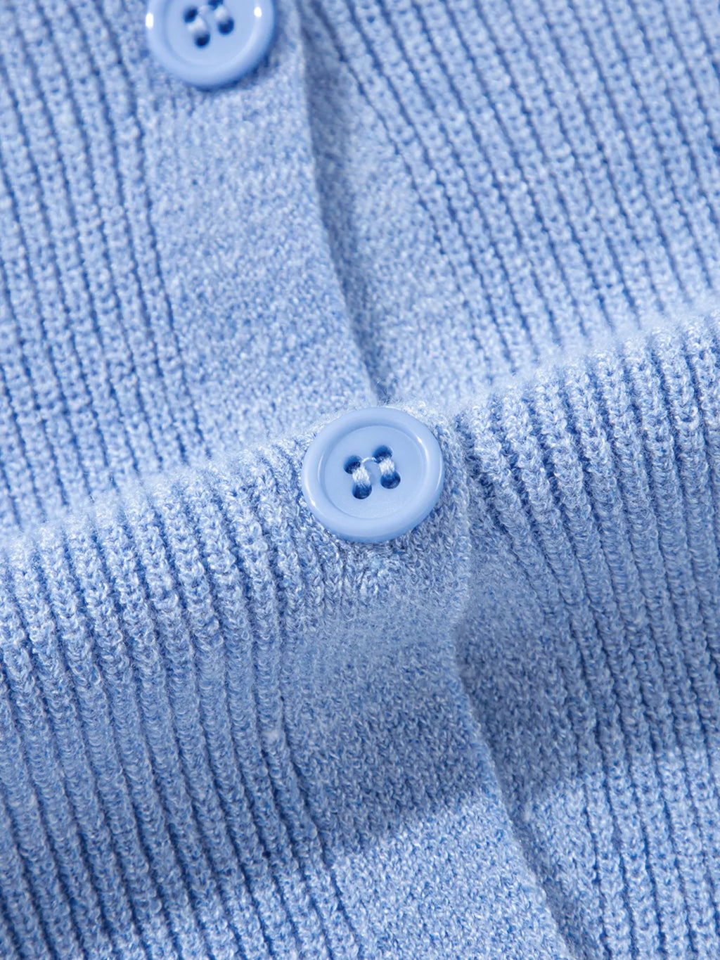 Ribbed Knit Button Front V Neck Cardigan