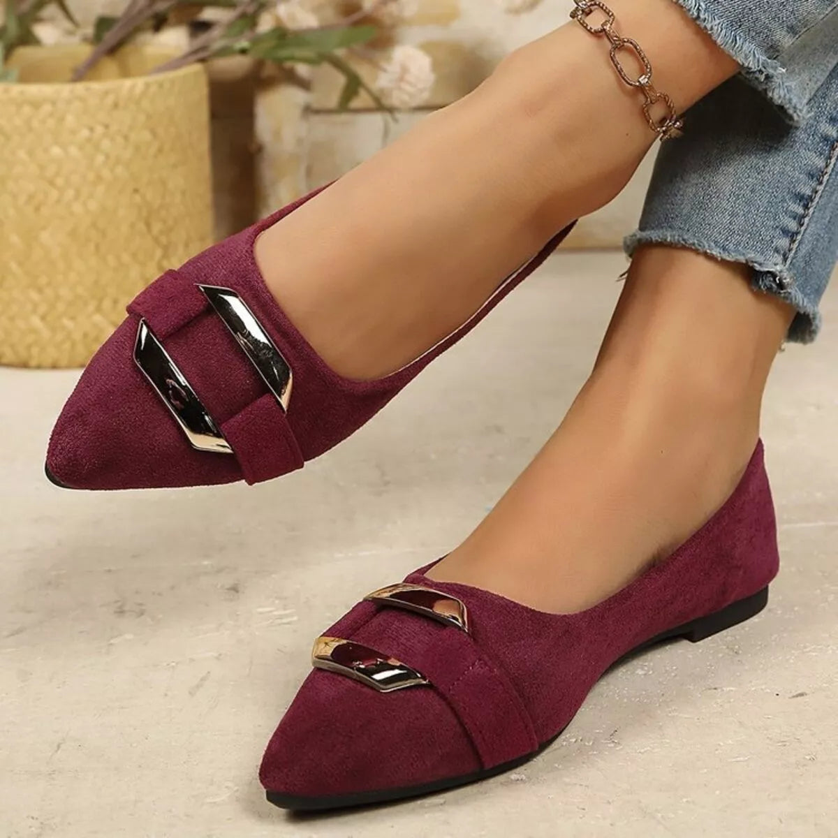 Point Toe Flats Slip-Ons