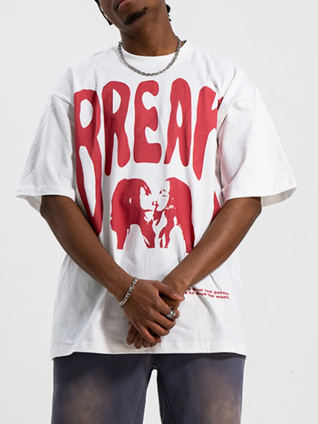 Men's Oversized Graphic Round Neck T-Shirt
