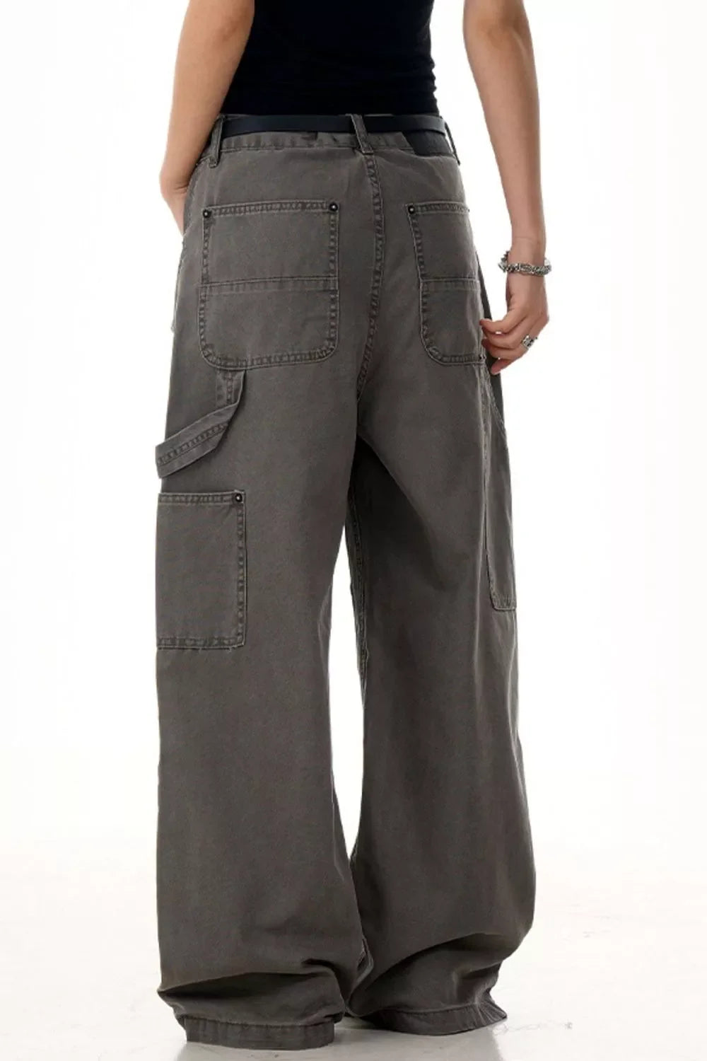 Men's Raw Hem Wide Leg Pants