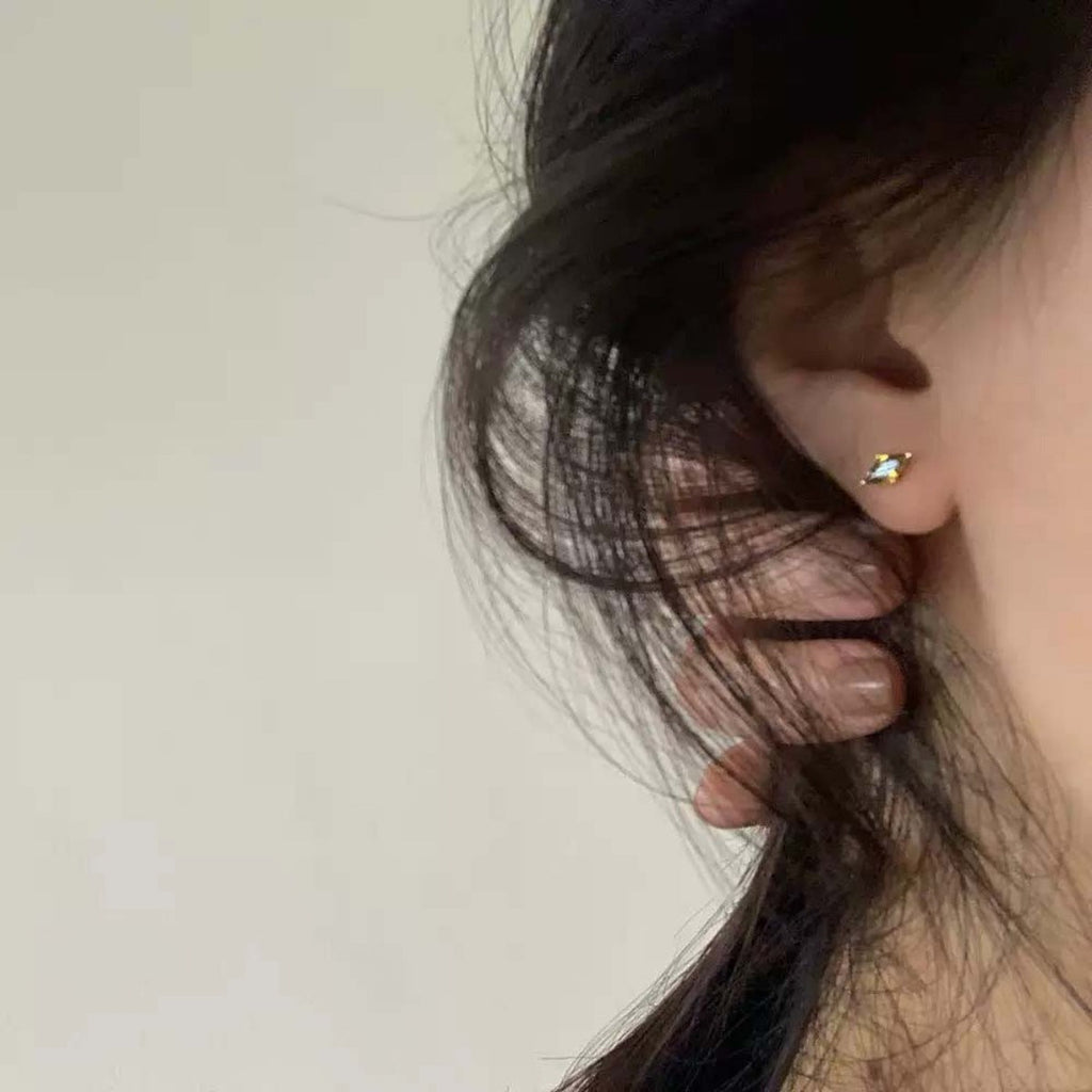 18K Gold-Plated Zircon Geometric Earrings