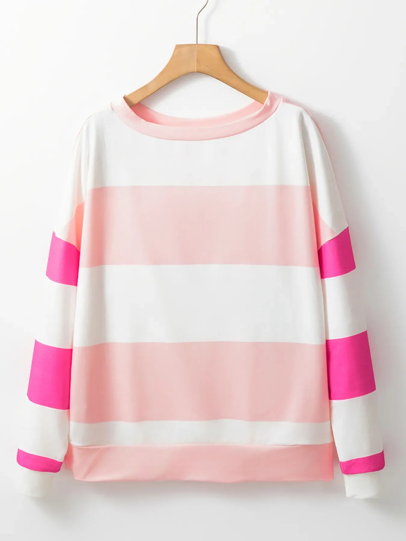 Color Block Drop Shoulder Long Sleeve Top