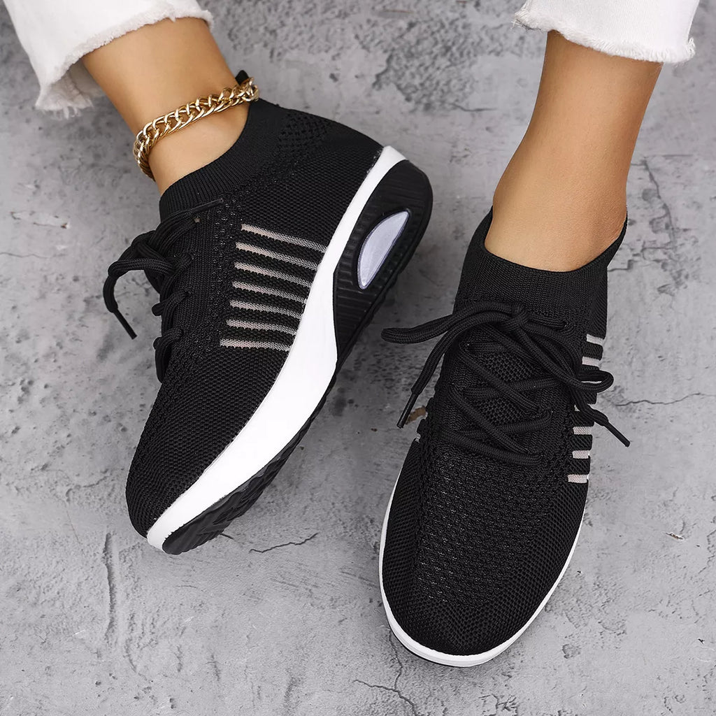 Breathable Mesh Lace Up Sneakers