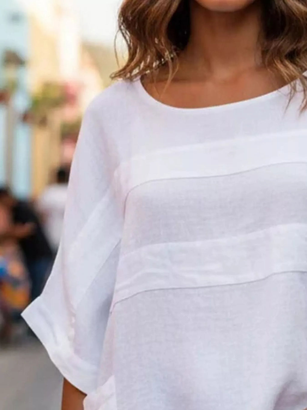 Full Size Casual Loose Round Neck Blouse Plus Size