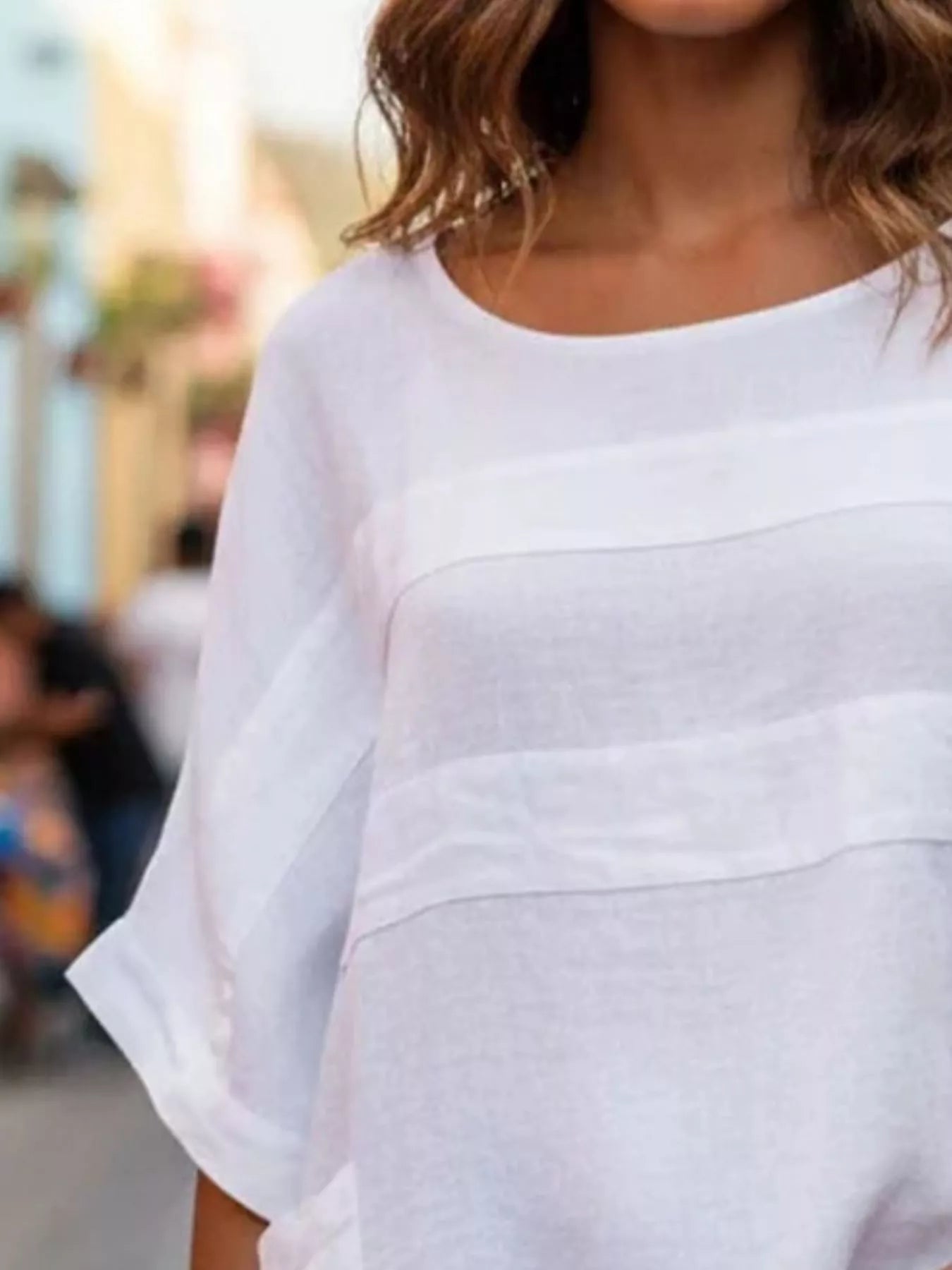 Full Size Casual Loose Round Neck Blouse Plus Size