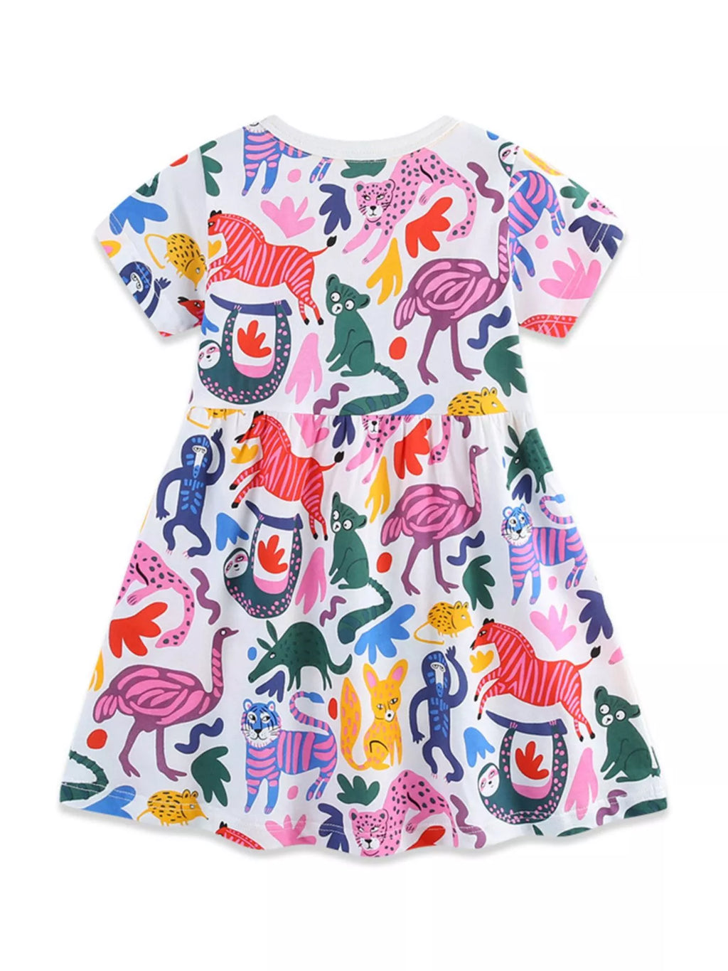 Children's Animal Print Short Sleeve Dress