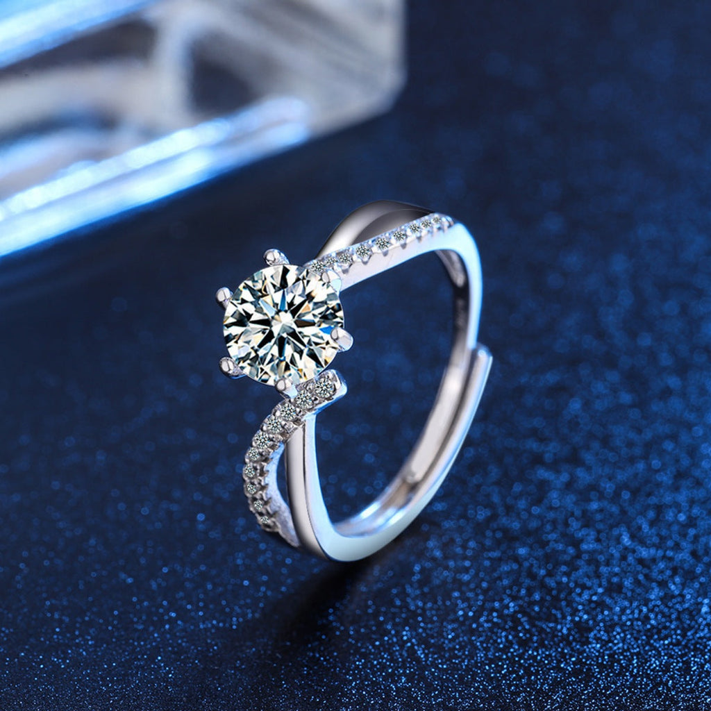 1 Carat Moissanite 925 Sterling Silver Ring