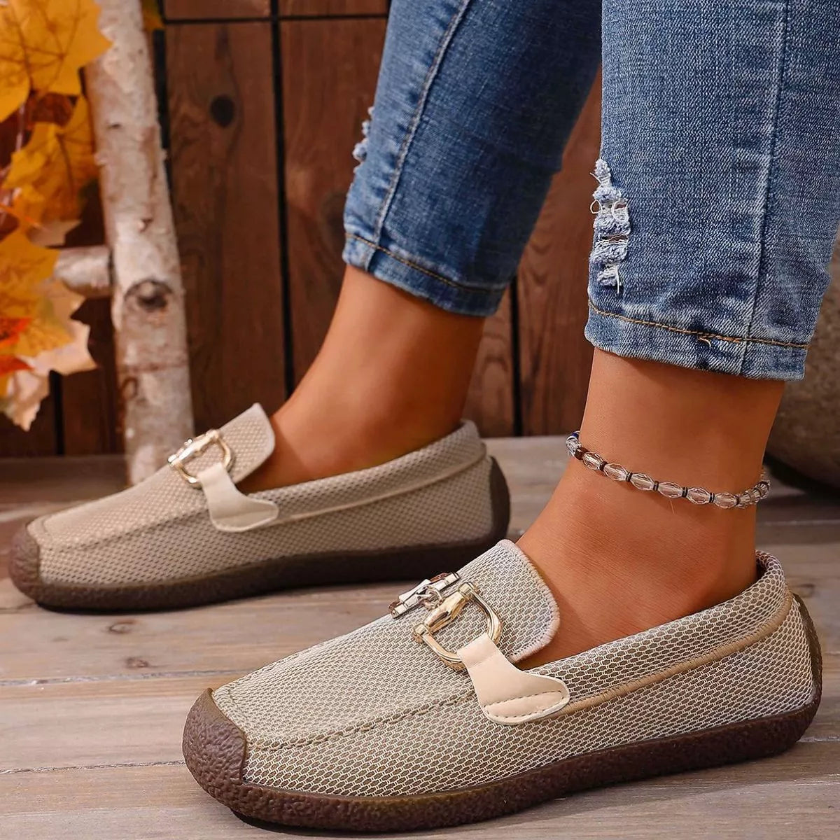 Round Toe Flat Slip-Ons