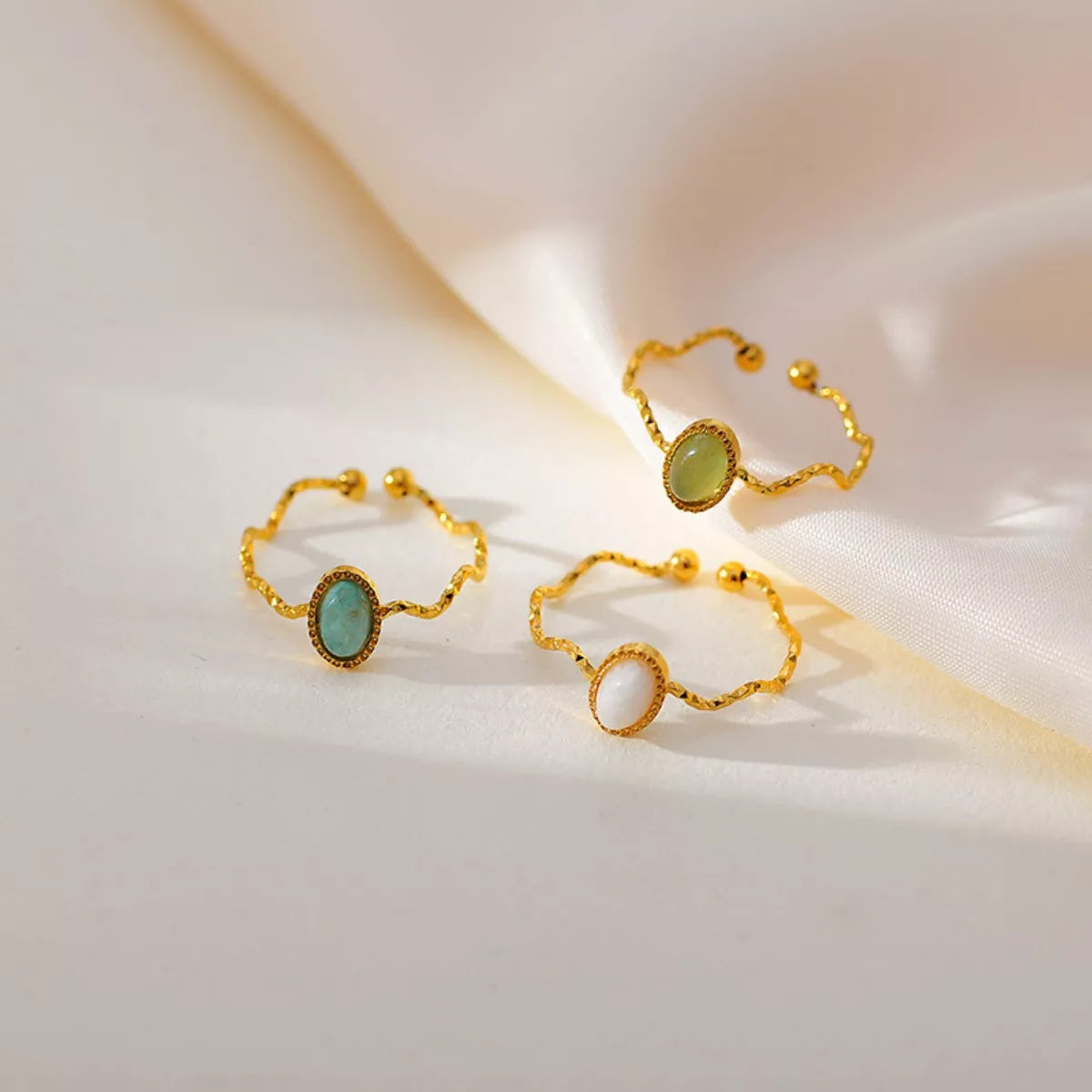 18K Gold-Plated Wave Open Ring