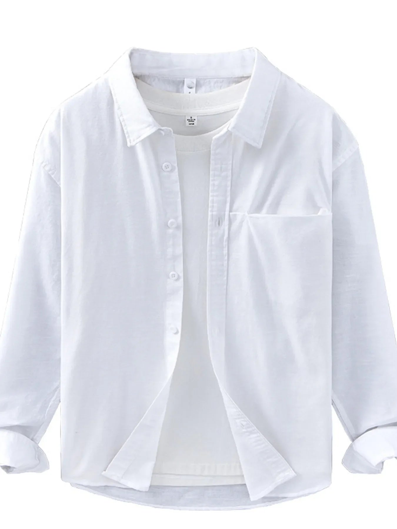 Men's Plus Size Button Up Long Sleeve Shirt