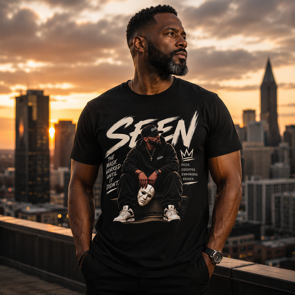 SEEN. Streetwear Tee — The Mask Is Off