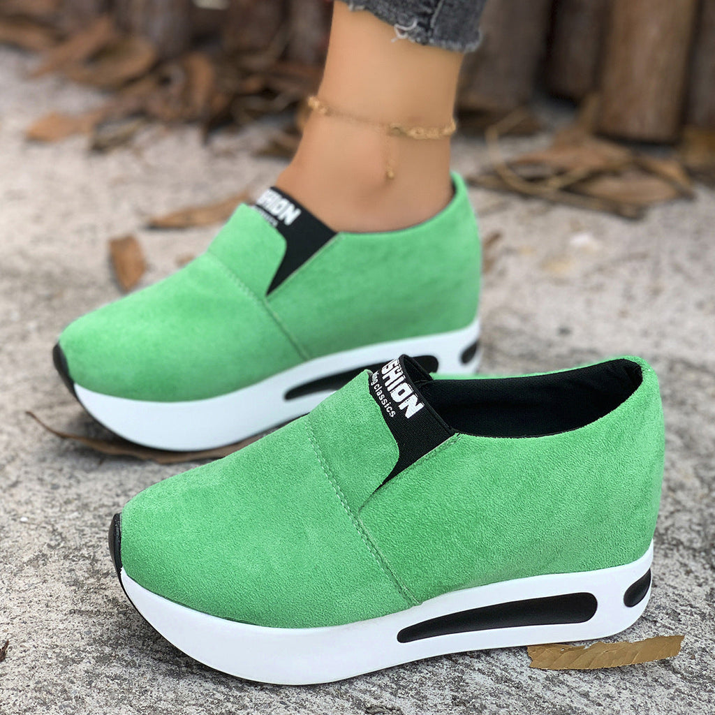 Round Toe Platform Slip-Ons