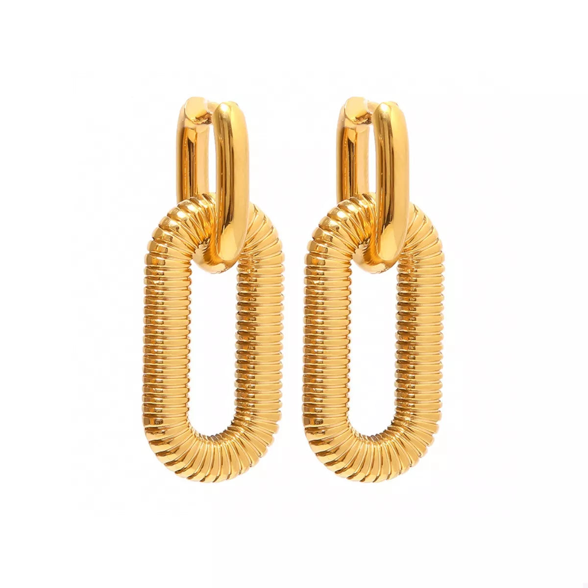 Geometric Link Drop Earrings