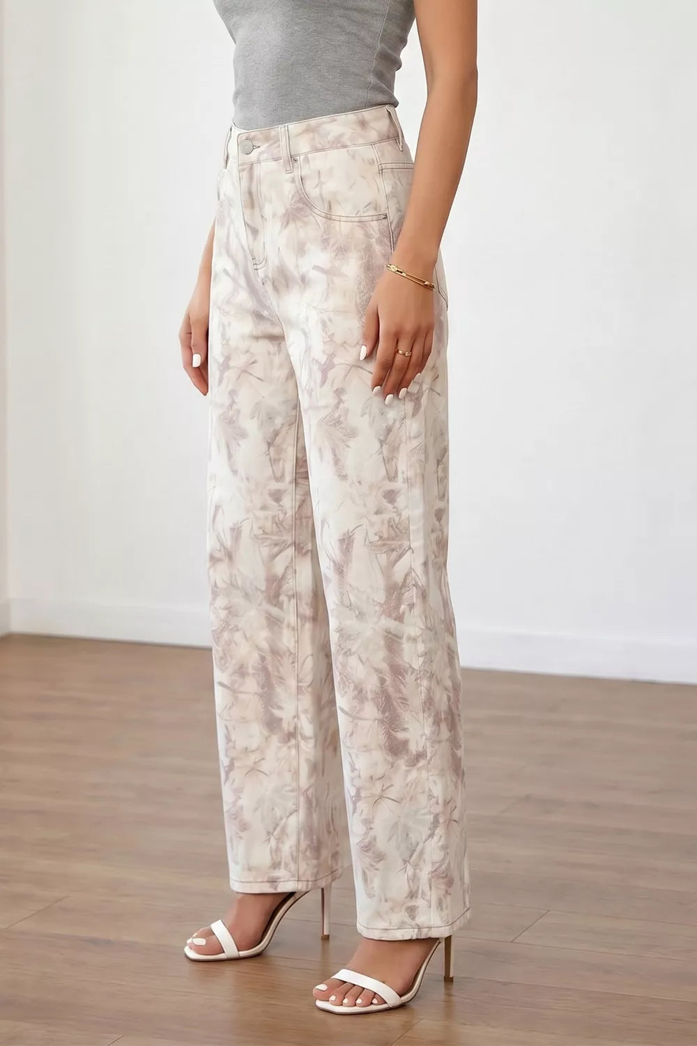 Woodland Camo Tummy Control Denim Wide Leg Jeans